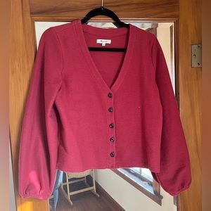 Madewell red top blouse with buttons